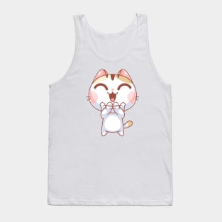 Cute cat is clapping Tank Top